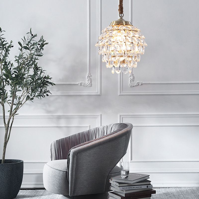 Crystal Chandelier Lighting Fixture Countryside Chandelier Pendant Light for Sitting Room