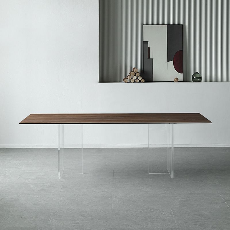 Modern Rectangle Dining Table Wooden Table with Plastic Legs for Home
