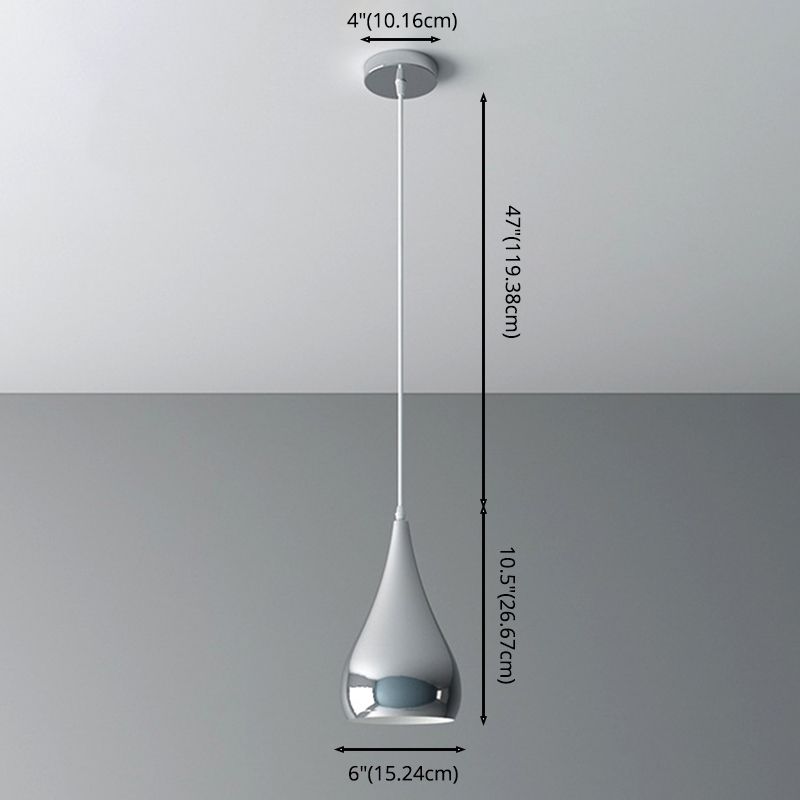 Sospensione geometrica in stile postmoderno Metal 1 Lampadina sala da pranzo a sospensione in argento
