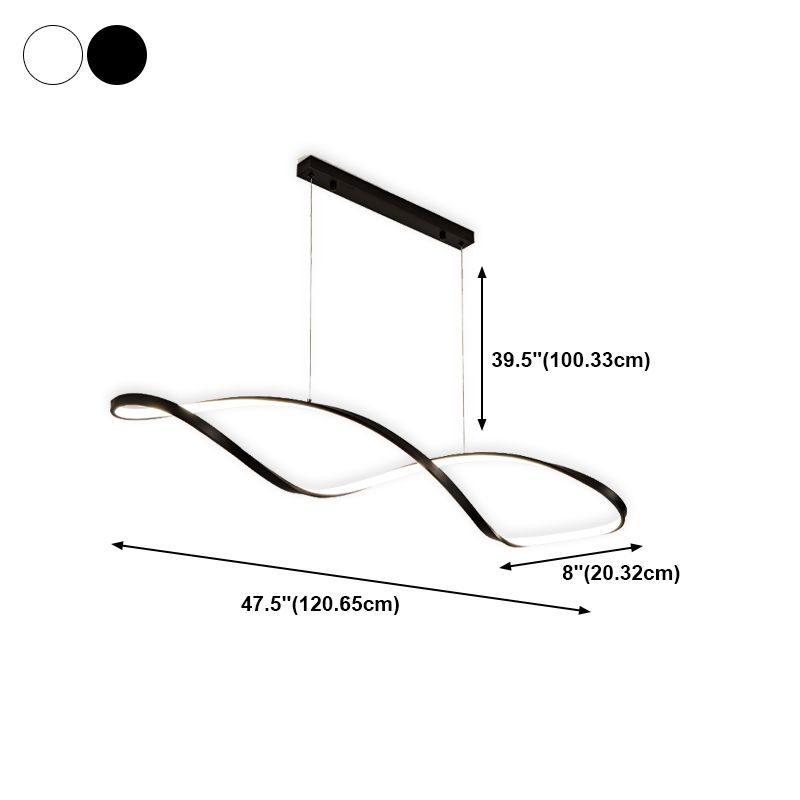 Linear Shape Island Pendant Contemporary Style Metal 1 Light Island Pendant Light