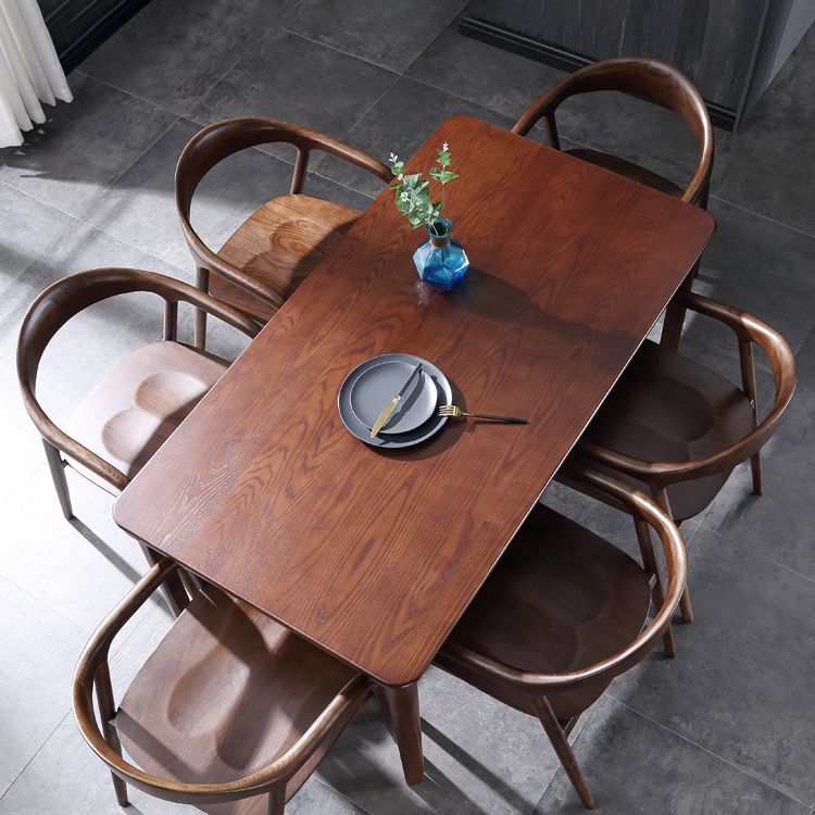 Juego de sillas de madera de fresno de estilo tradicional, sillones con respaldo abierto para cocina y comedor