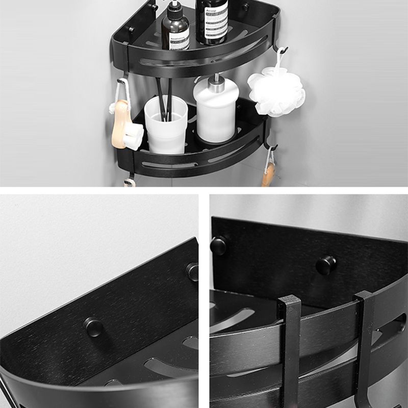 Black/Silver Bathroom Set Modern 1/2/3 - Piece Anti-rust Bath Shelf