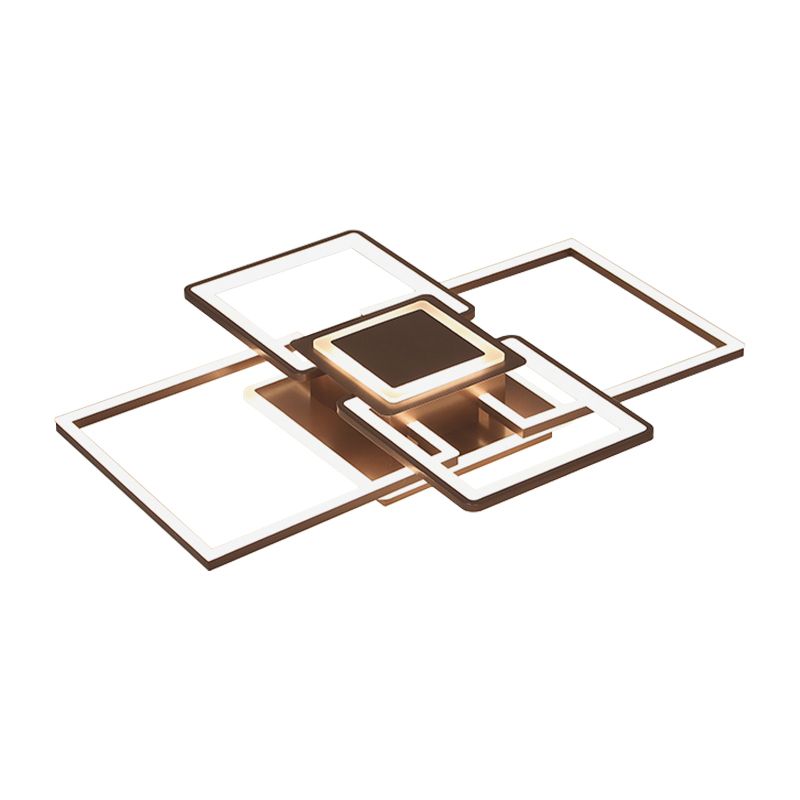 Frame Flush Mount Simple Acrylic 21.5"/25.5"/31.5" Wide LED White/Coffee Ceiling Light Fixture in Warm/White Light