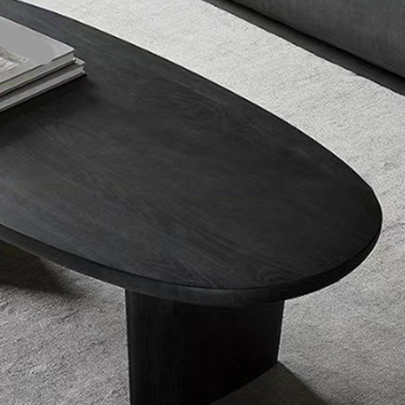 Modern Solid Wood Coffee Table Oval Sled Coffee Table for Living Room