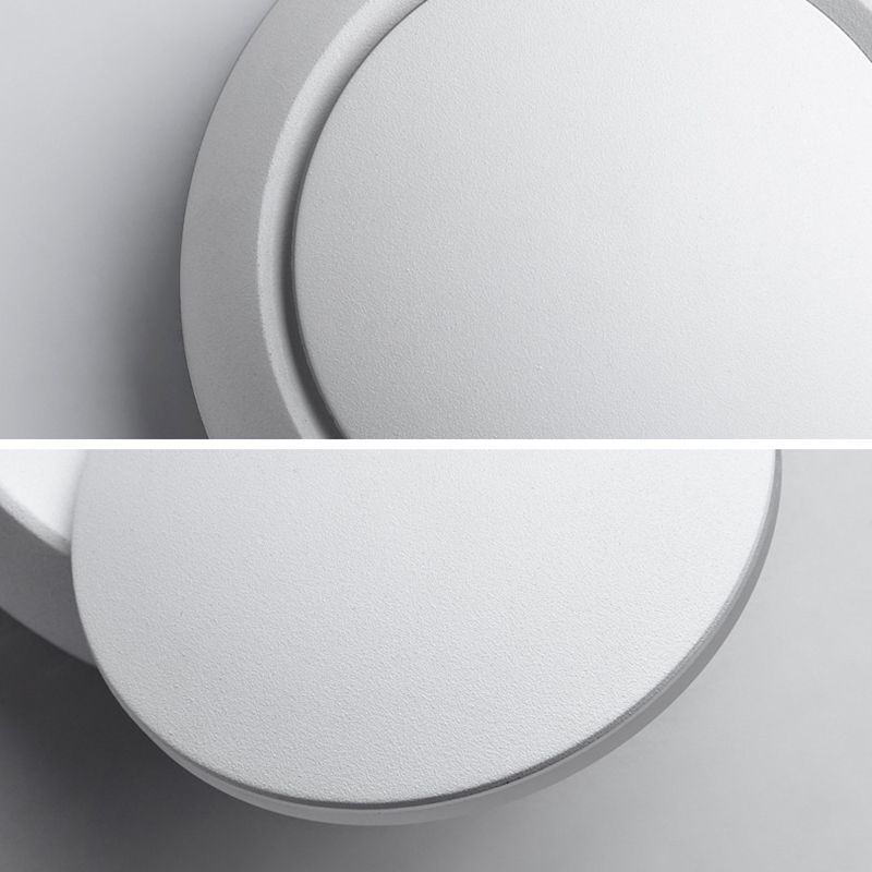 Nordic Simplicity Style Round LED Wall Light 360° Rotatable Mini Sconce Light for Bedroom Balcony