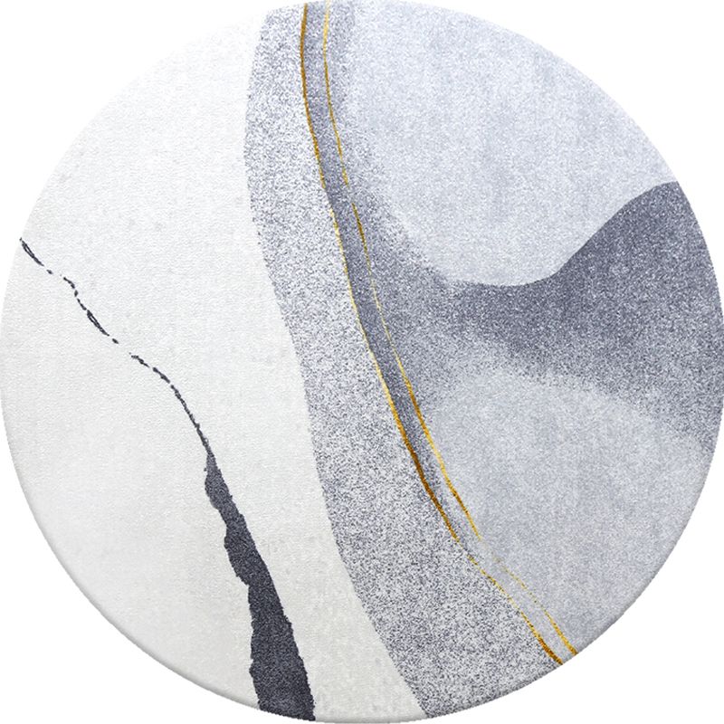 Modern Round Carpet Abstract Pattern Creative Area Rug Polyester Stain Resistant Rug for Living Room
