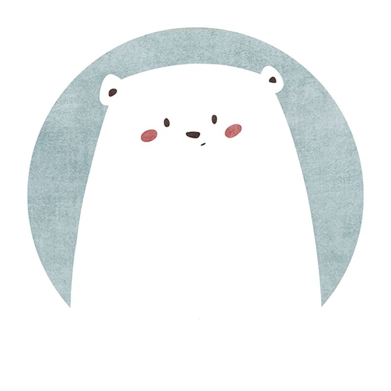 Round Cartoon Rug Modern Polyester Indoor Rug Stain Resistant Washable Area Carpet for Home Decor