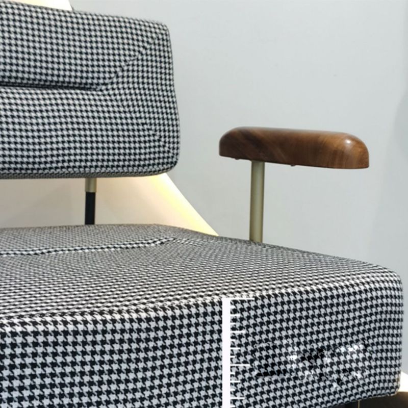 Contemporary Fabric Arms Included with Black Legs Accent Armchair
