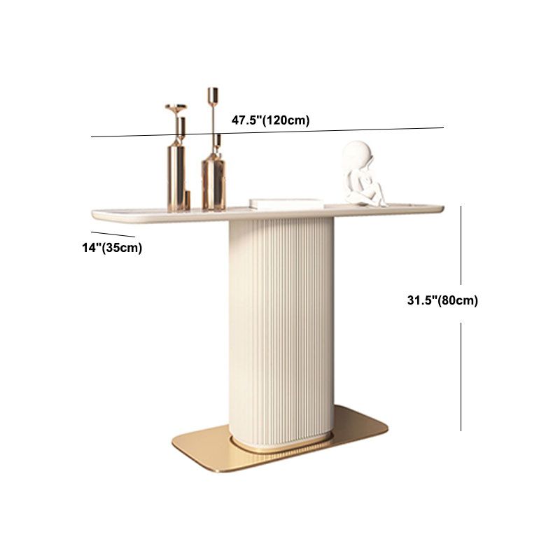 14" W Modern Stone Console Table Stain Resistant Accent Table for Hall