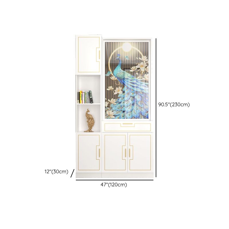 Scandinavian Wood in White 11.81" Wide Accent Cabinet with Drawer