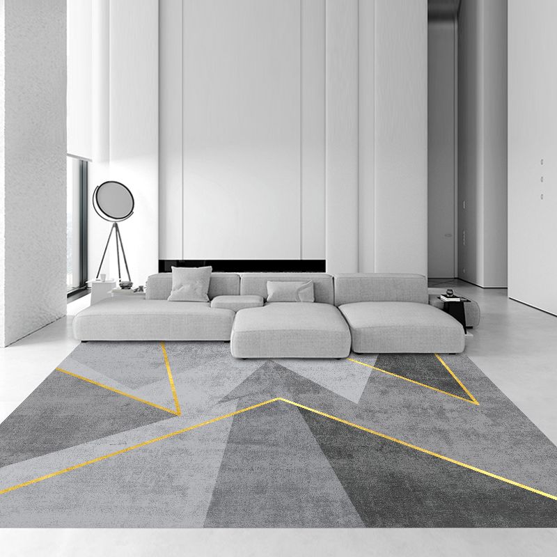 Simple Graphic Printed Carpet Polyester Indoor Carpet Non-Slip Backing Rug for Home Decoration