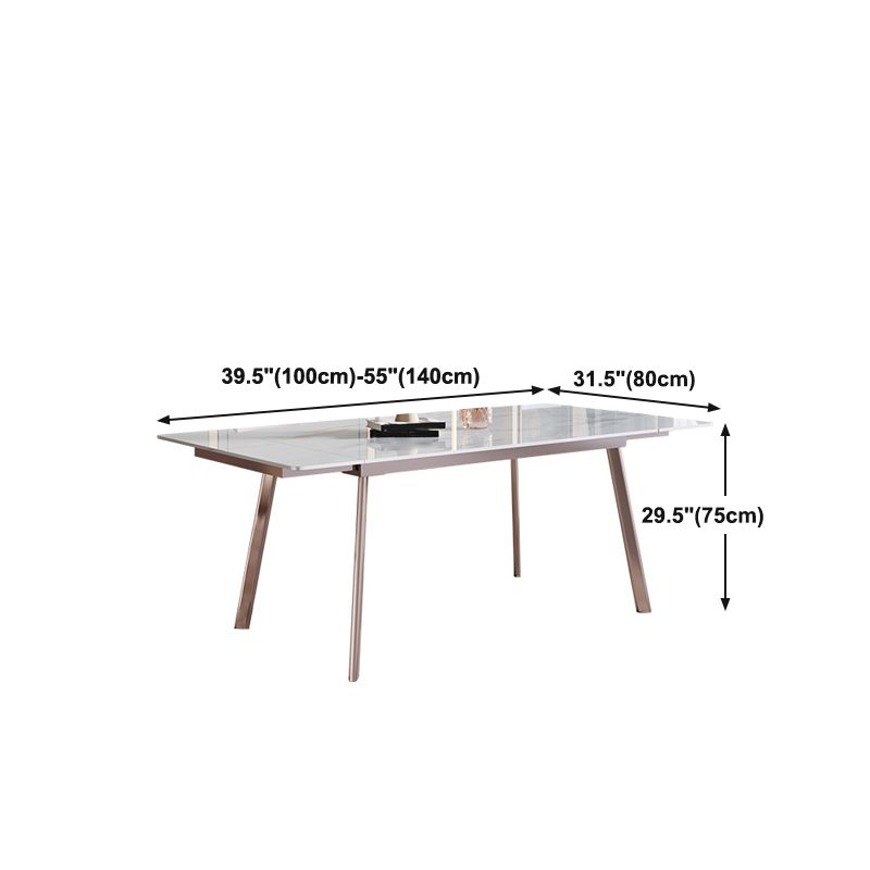 Modern 1/4/5/7 Pieces Rectangle Dinette Set with Sintered Stone Scalable Dining Table Set