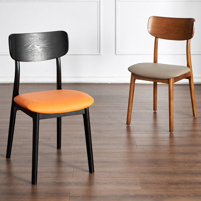 Silla de madera de roble de estilo industrial, sillas de cocina con respaldo abierto (juego de 2)