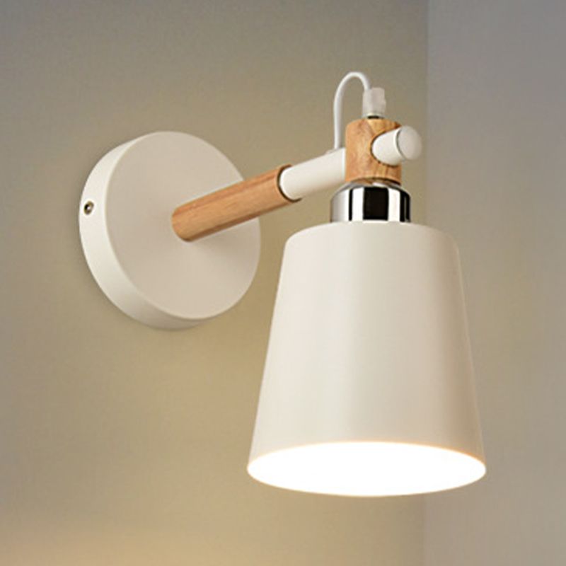 Murale en métal moderne Lumière Single Light Murce Murce avec bois pour la chambre