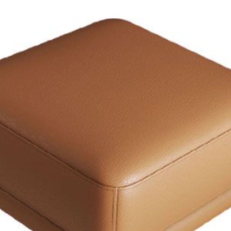 Modern Square Footstools Genuine Leather Foot Stool , 16.38 Inch Height