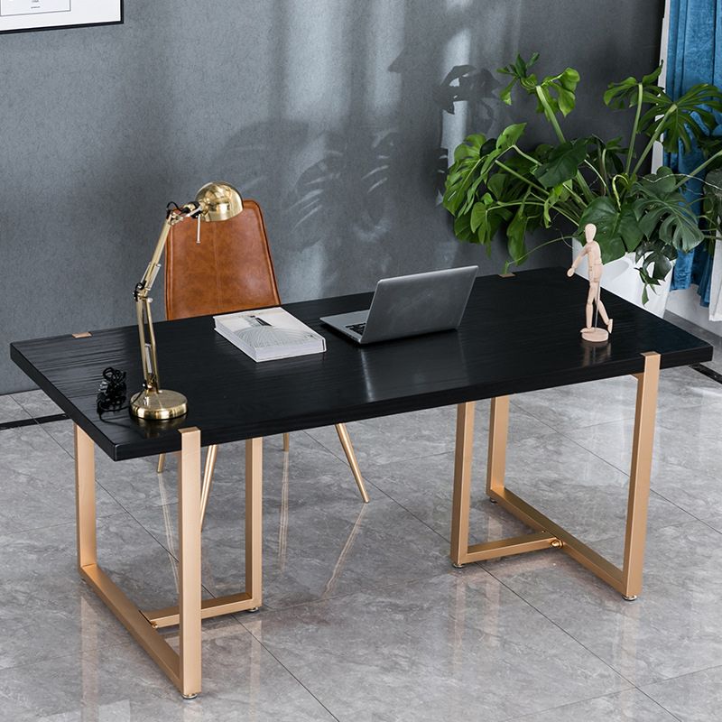 Glam Solid Wood Writing Desk 29.53" Tall Sled Base Office Desk