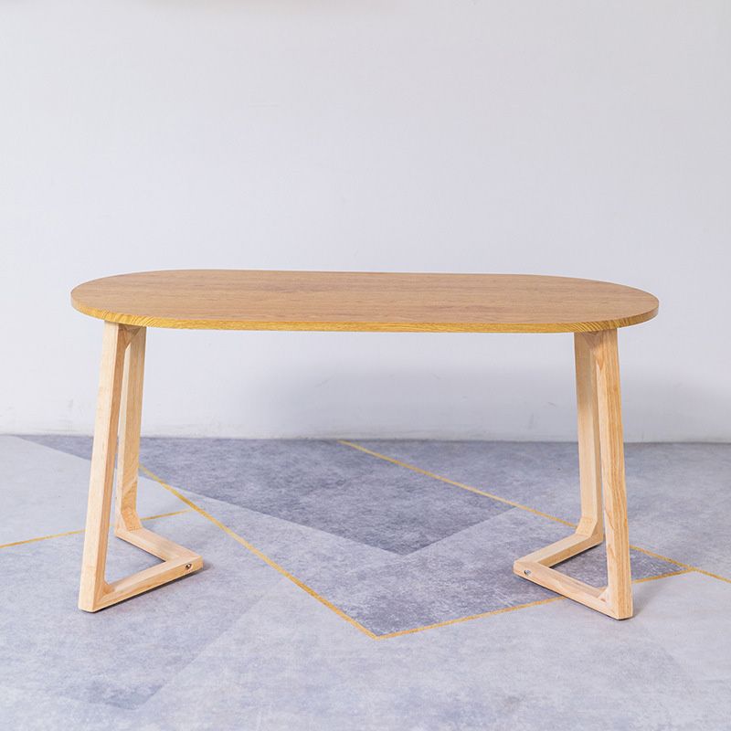 Sleigh Shaped Base Design Walnut/wood Rubber Wood Rectangular & Oval Coffee Table