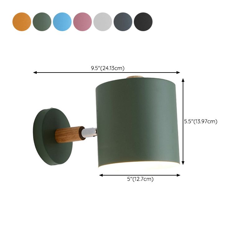 Half Cylinder Shape Metal Wall Light Fixture Modern Style Wall Lamp for Bedroom