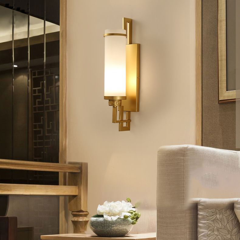 Modern Vanity Lights Milky Glass Vanity Wall Light Fixture for Bathroom