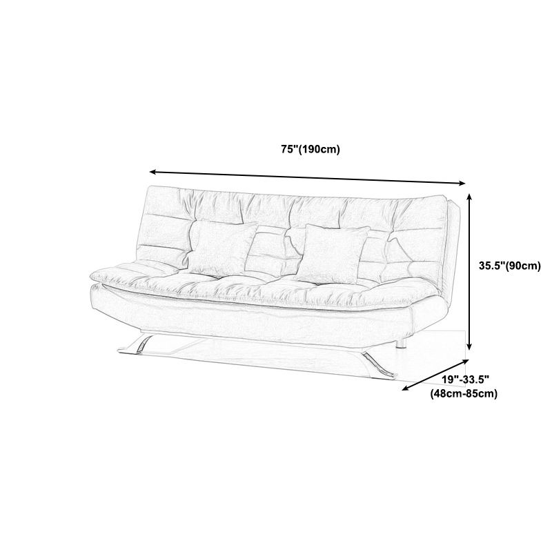 74.80" W √ó 33.46" D √ó 35.43" H Biscuit Back Velvet Armless Sofa with Foldable