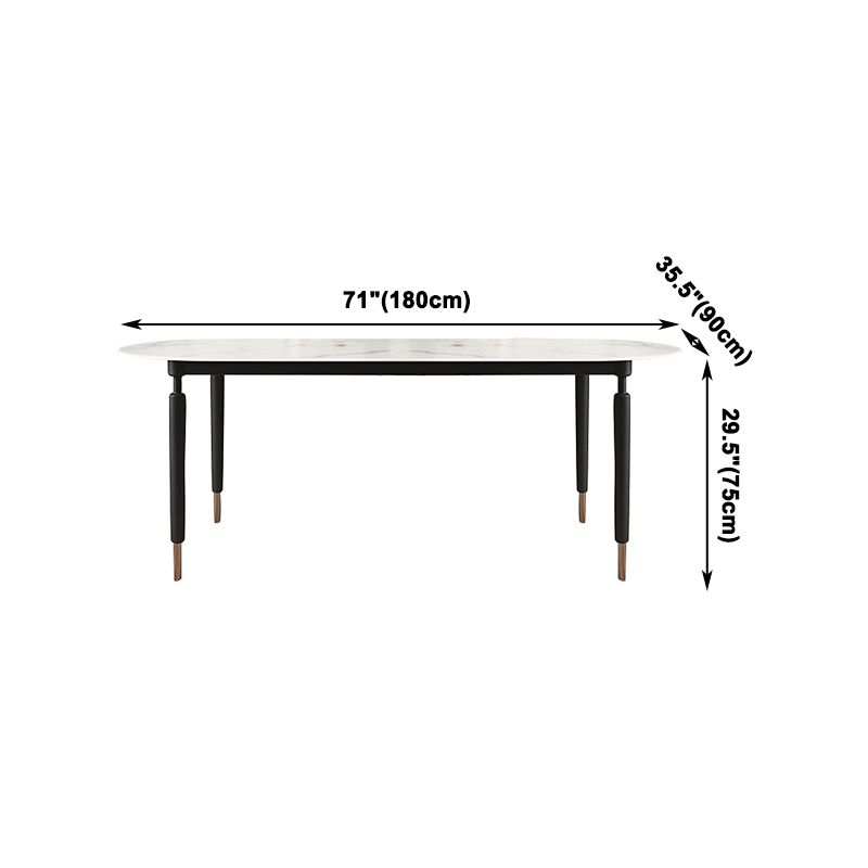 Minimalistischer ovaler Sinterstein Tisch Standard Esstisch für Küche