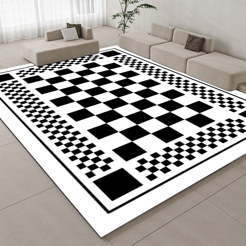 Wit eenvoudig tapijt polyester controle print tapijt vlekbestendig tapijt voor woonkamer