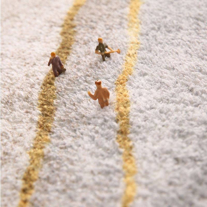 Orange Modern Rug Polyester Striped Rug Washable Indoor Rug for Home Decor