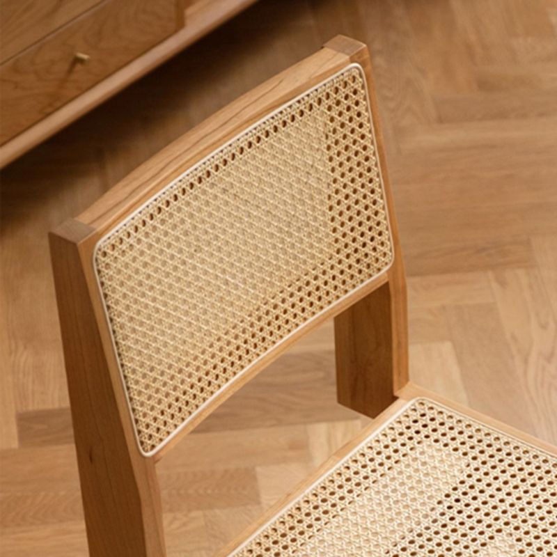 Wood Modern Dining Side Chair Cane Back Dining Chairs for Home