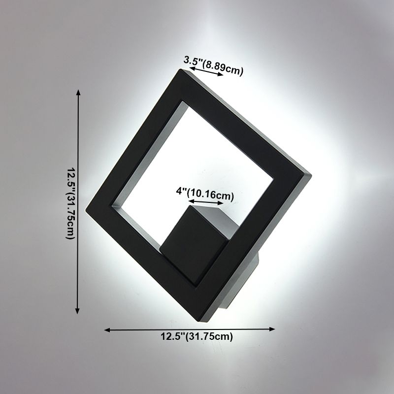 Geometrische Form Metallwandbeleuchtung moderner Stil Einleichter Wandhalterung in Schwarz