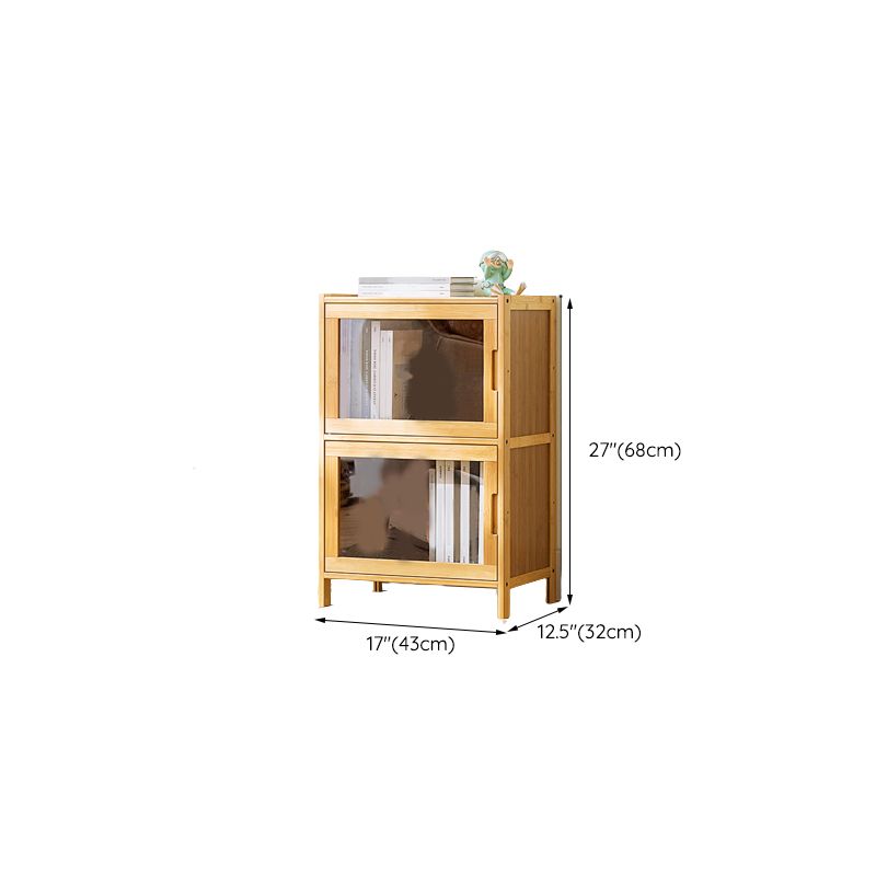 Scandinavian Accent Cabinet with Grooves Doors and Straight Legs