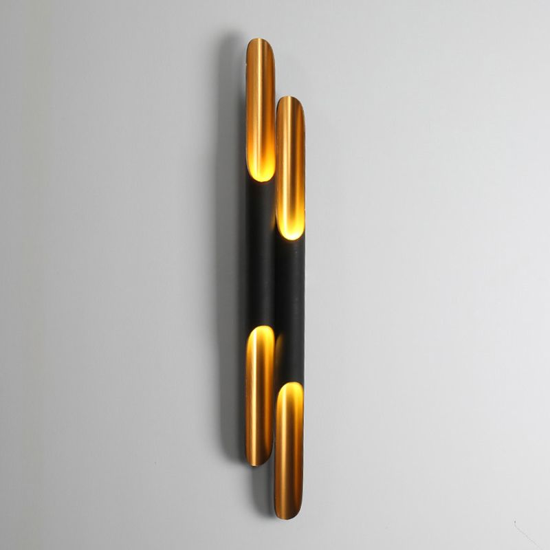 Tube Metal Wall Lamp Light Minimalist-Style Black Wall Mounted Light Fixture