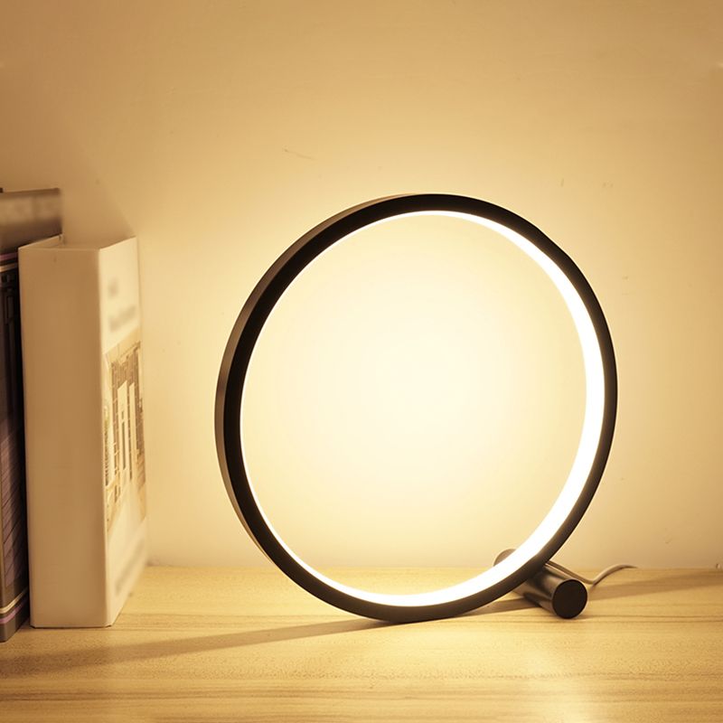 1 lampada da comodino a cerchio leggero lampade da comodino in metallo contemporaneo per camera da letto