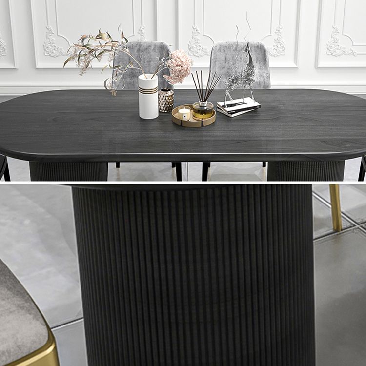 Solid Wood Contemporary Oval Dining Table Wood Top Dining Table for Kitchen