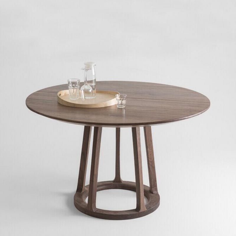 Living Room Minimalism Wood Dining Table Round Pine Dining Table