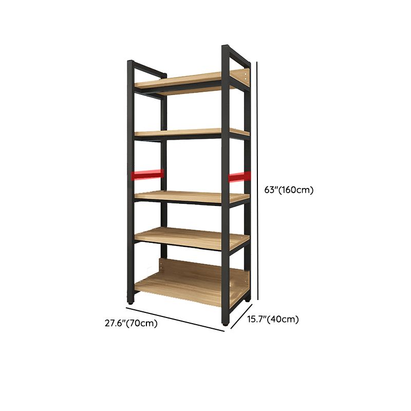 Scandinavian Open Back Bookcase with Shelves for Home Office