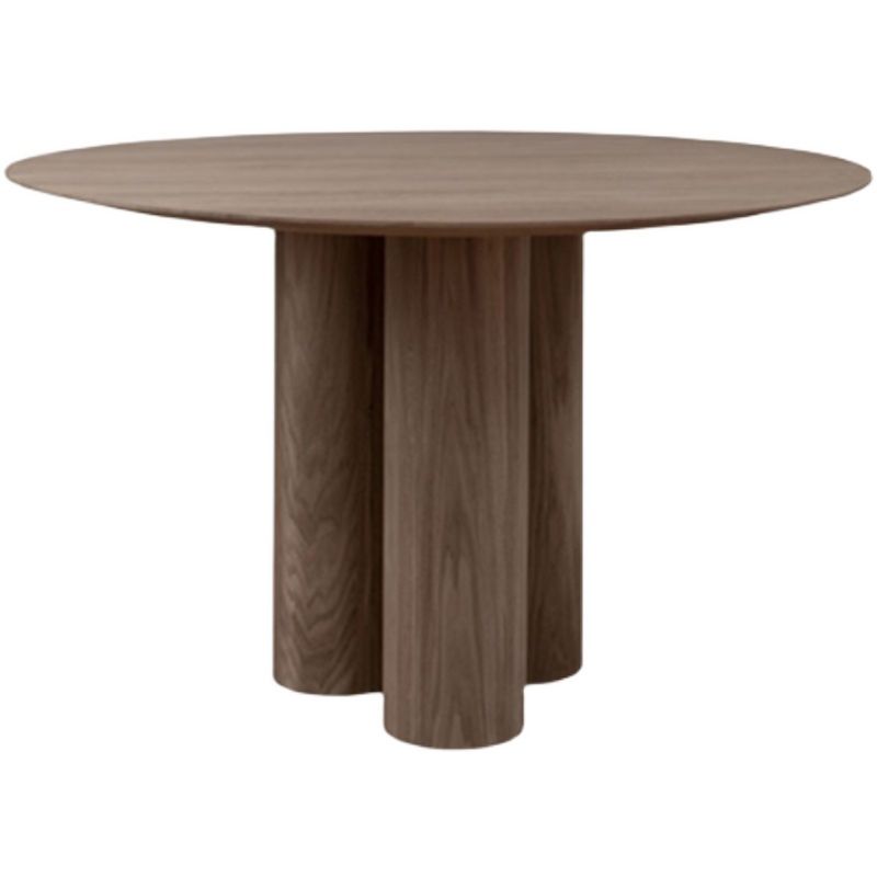 Runde Form zeitgenössischer Esstisch Holzfarbe fester Tisch aus massivem Holz