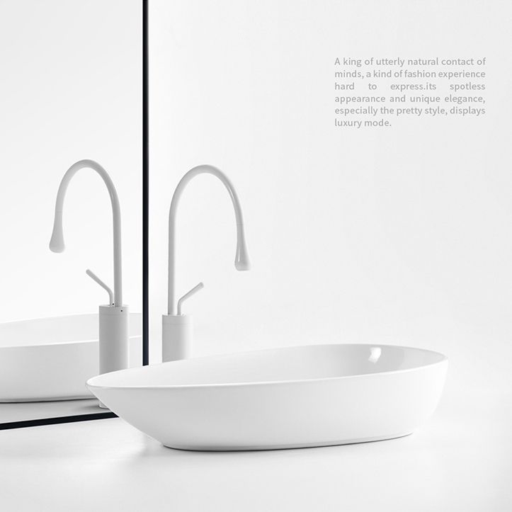 Modern Bathroom Sink Specialty Porcelain Shut-Off Valve Included Vessel Lavatory Sink