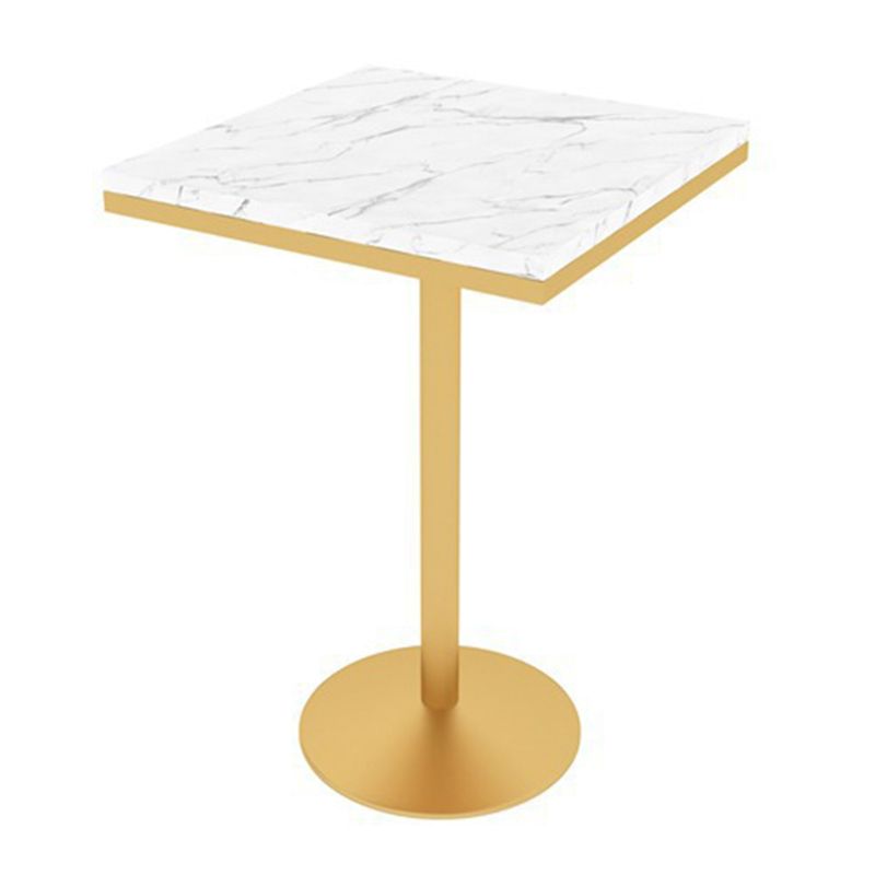 Glam Pub Table Pedestal Faux Marble Bar Table for Indoor and Breakroom