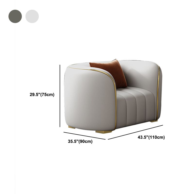 Modern Style Leather Sofa Living Room Tuxedo Arm Sofa Tight Back Seating