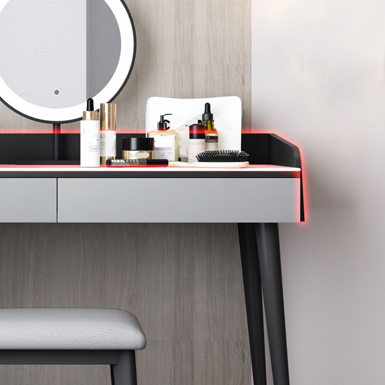 Contemporary Engineered Wood Vanity 37.8" H Vanity Set with Stool