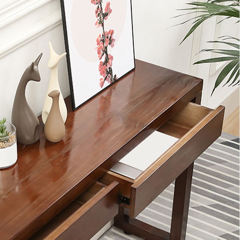 12-inch Wide Console Sofa Table  2-drawer Wood Console Table in Dark Brown
