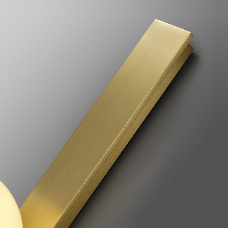 Gold Modern Metal Wall Sconce Ball Shape Wall Light with Glass Shade for Bedroom