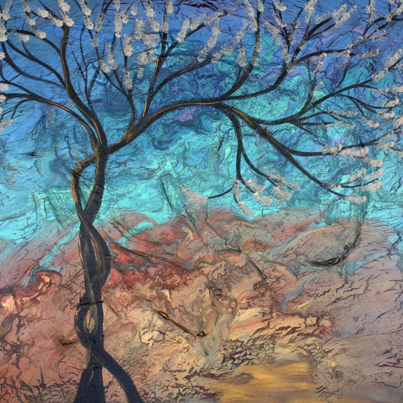 Leafless Tree Mural Wallpaper Modern Art Moisture Resistant Bedroom Wall Decor, Custom Size