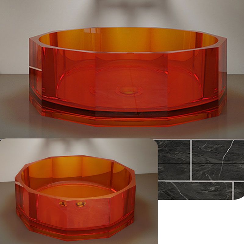Modern Wash Stand Transparent Solid Color Resin Bathroom Sink(Not Included Faucet)