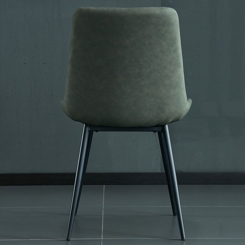 Industriële stijl lederen eetkamerstoelen stevige achterarm eetkamerstoelen voor keuken (set van 2)