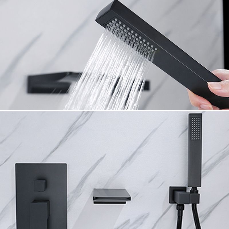 Modern Wall Mounted Metal Tub Filler Low Arc Bathroom Faucet