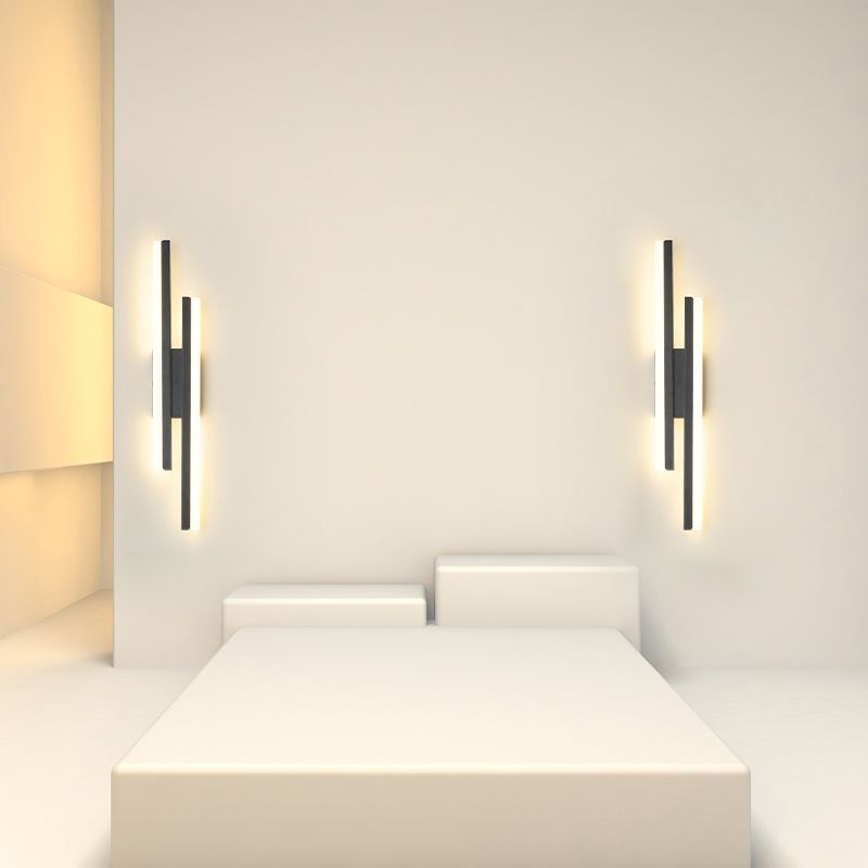 2 luces Luz de pared Acrílico Minimalista LED Pared Spl Donce en negro para sala de estar