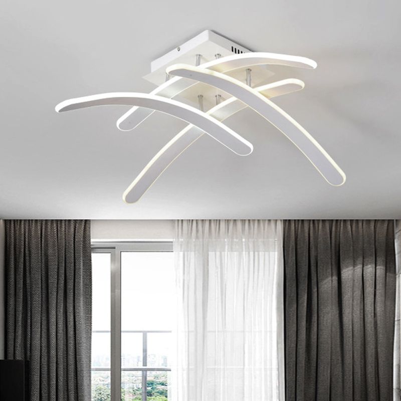 Cross Bedroom Flush Mount Ceiling Light Acrylic LED Modernism Flush Mount Lamp in Warm/White Light