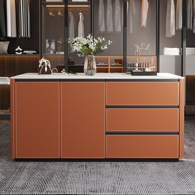Dining Room Kitchen Island Table Modern Metal Prep Table with Drawer
