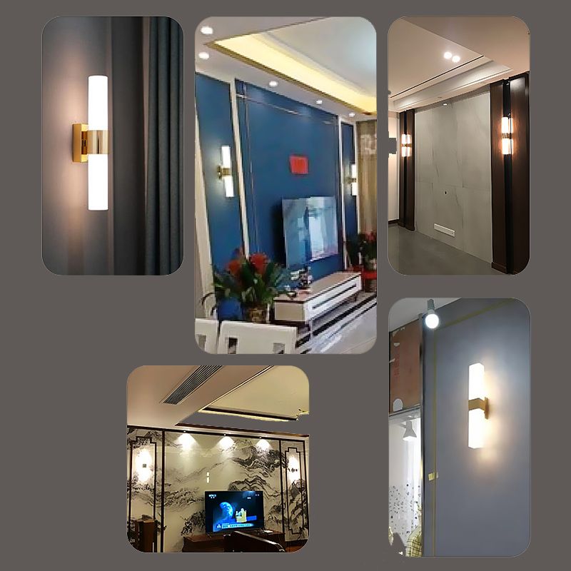 2 Lights Contemporary Wall Mounted Light Fixture Aluminum Indoor Flush Mount Wall Sconce